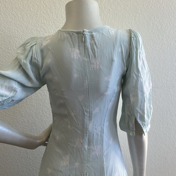 Revolve | Something Navy Mint Etch Flower Dress - Picture 8 of 9